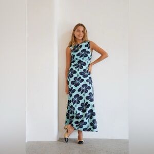 Blue Floral Maxi Dress